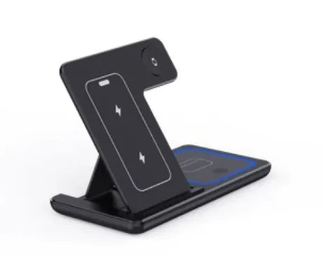 Fast Wireless Charger Stand for HOME AND OFFICE 15W 3 In 1 LED Foldable